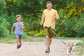 Hands-free leashes are a great alternative when jogging.